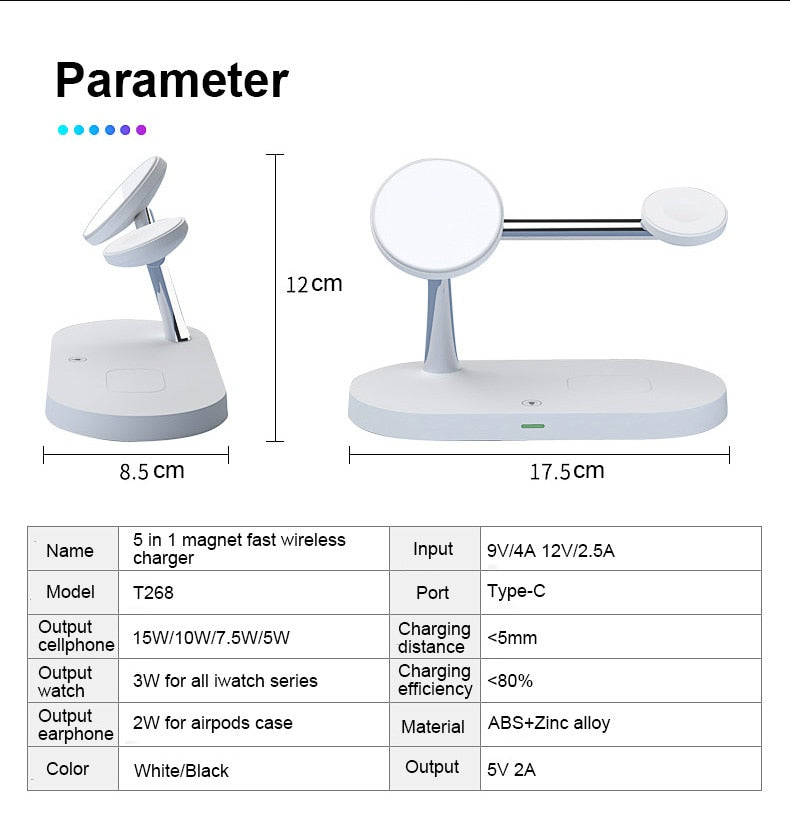Magnetic 3-in-1 Wireless Charging Stand